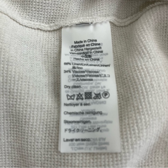 J.Crew White Linen Blend Open Duster Long Sleeve Cardigan Sweater - Picture 9 of 14